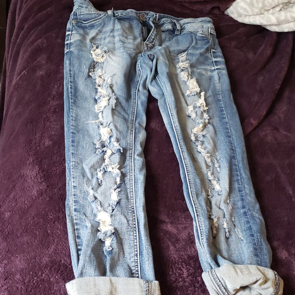 Distressed jeans